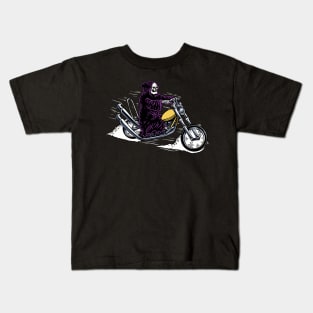 Grim Reaper on a Motorcycle Kids T-Shirt